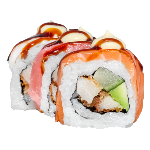75. Rainbow Uramaki (8 ST.)